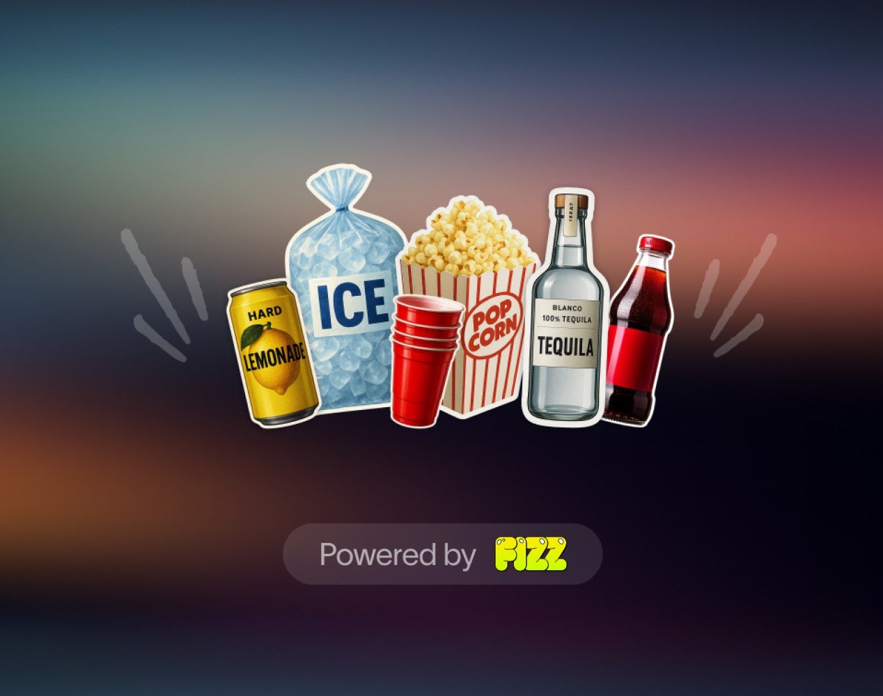 Interactive party invite feature showcasing customizable themes, effects, and presets for personalized event pages.