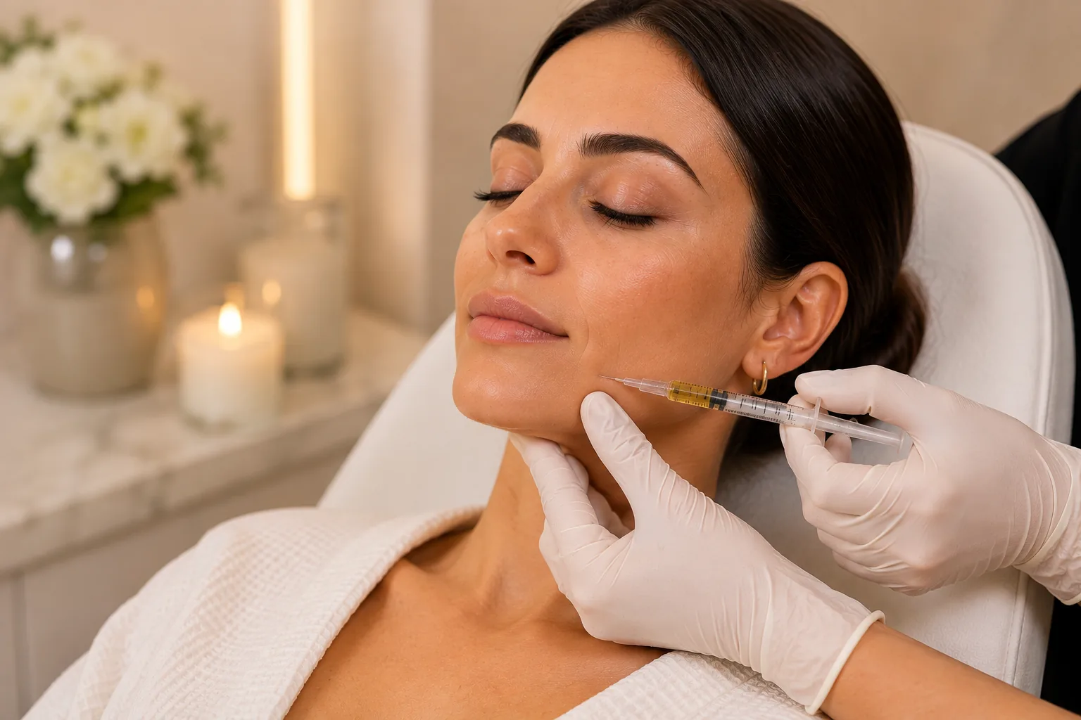 Jawline contouring consultation for fat-dissolving treatment course