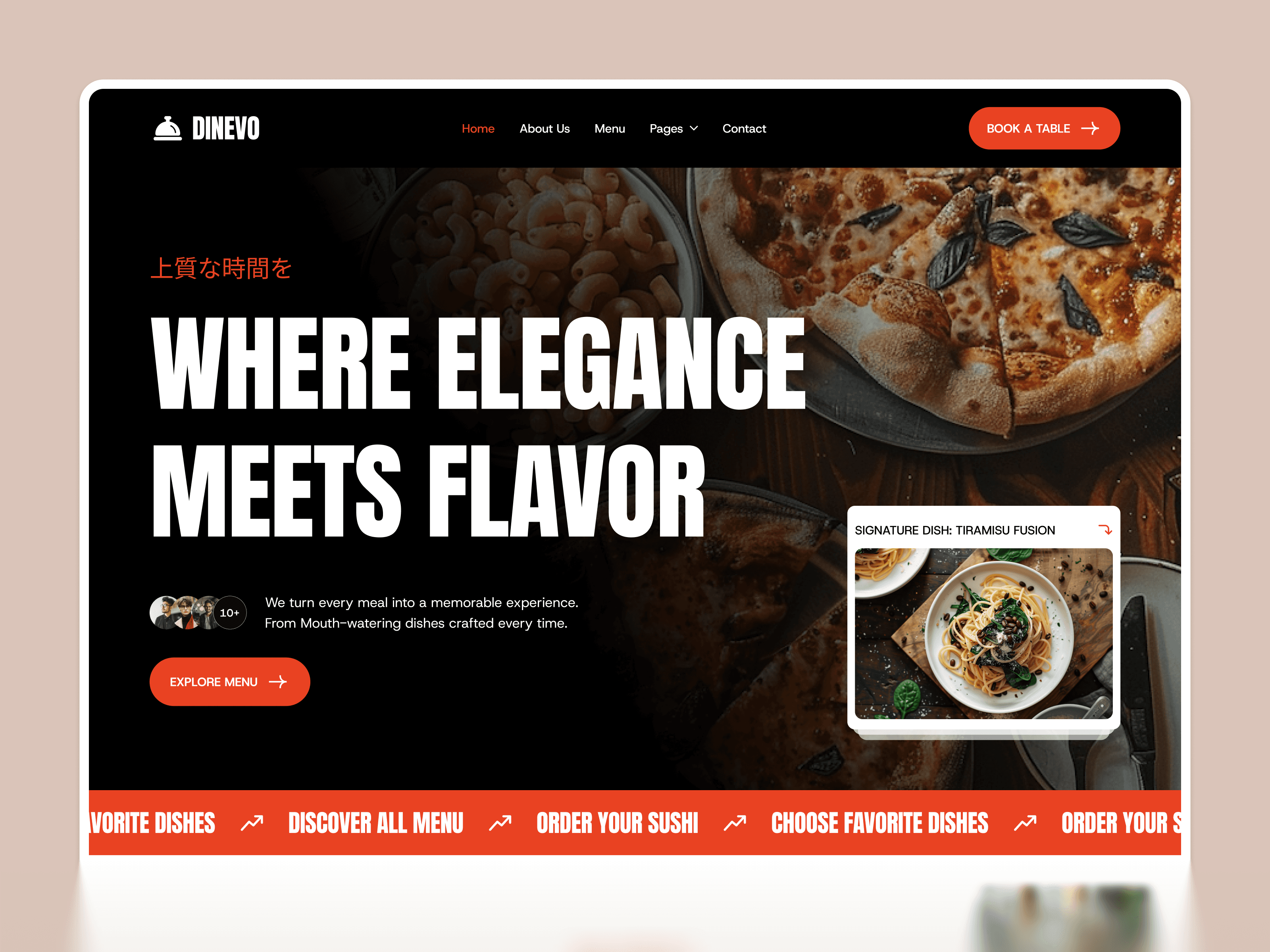 Framer food template