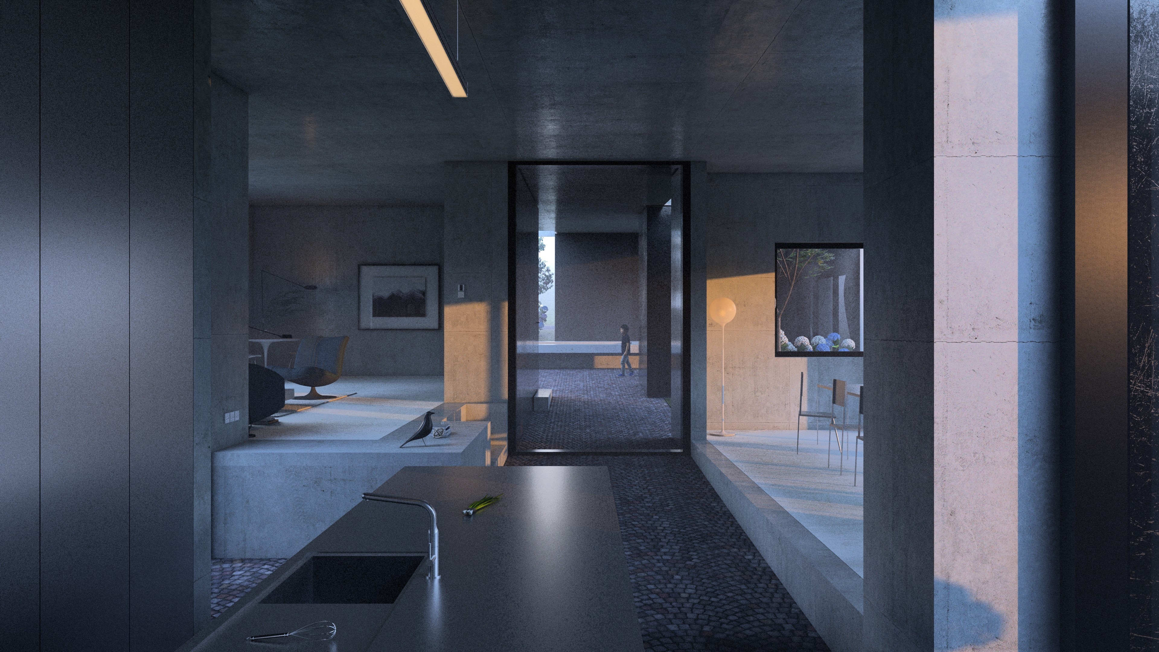 House on a slope image kitchen