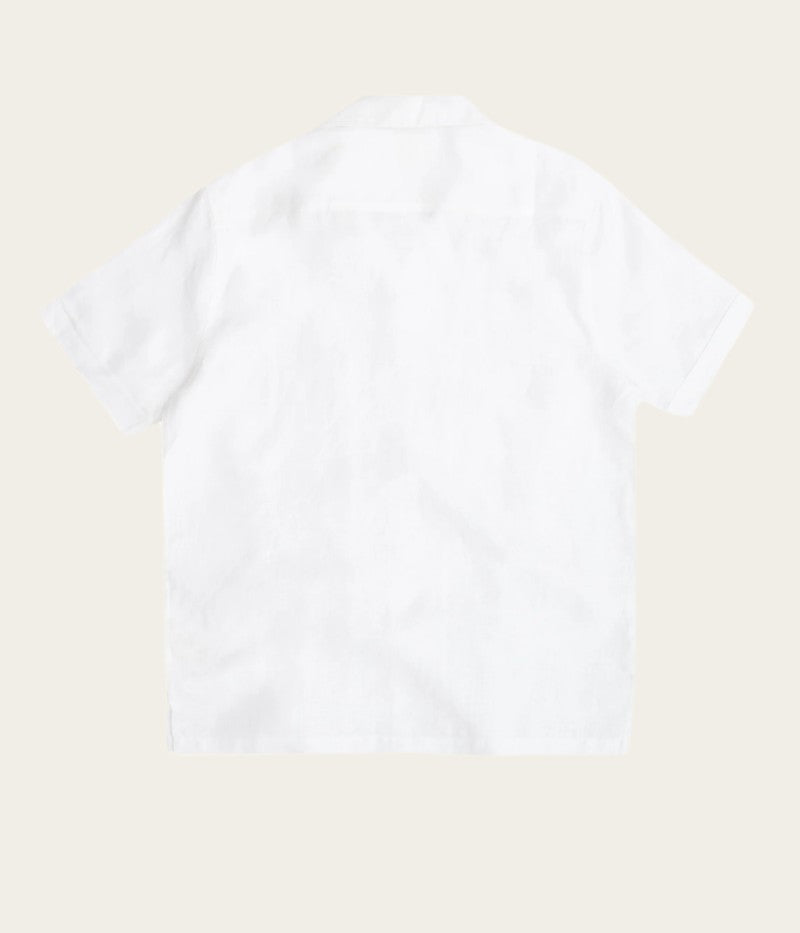 white linen short sleeve shirt