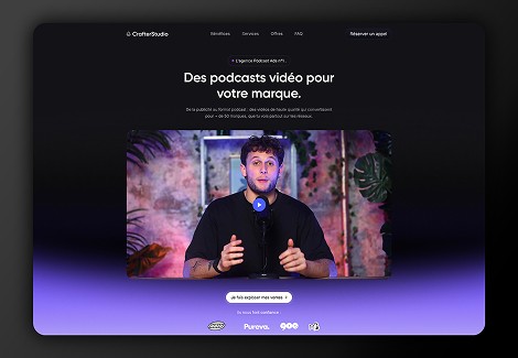 Site de studio de podcasts vidéo pour marques créé par Keyz Digital.