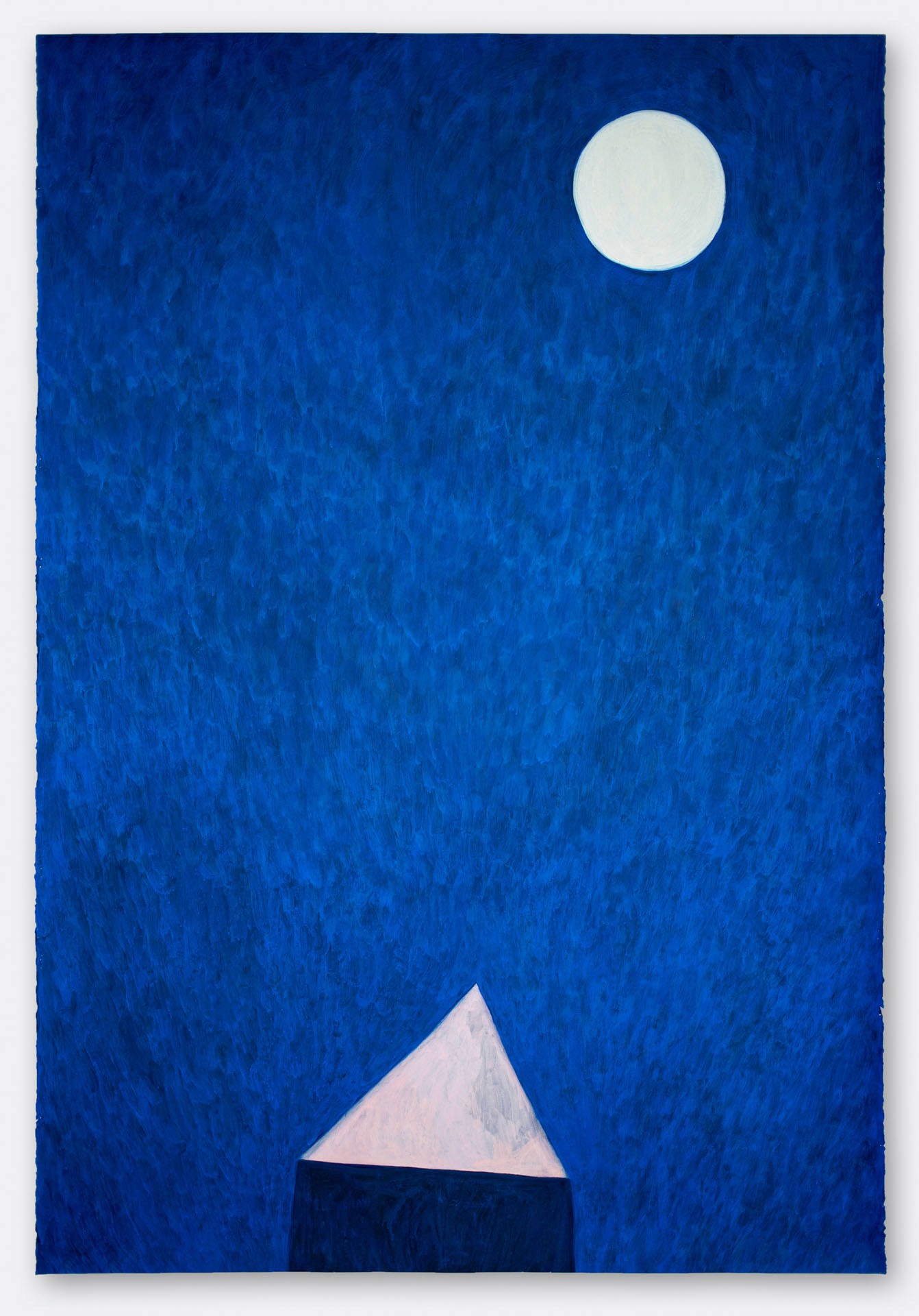 Shapes at Night, 2024, egg tempera on paper, 67x45"