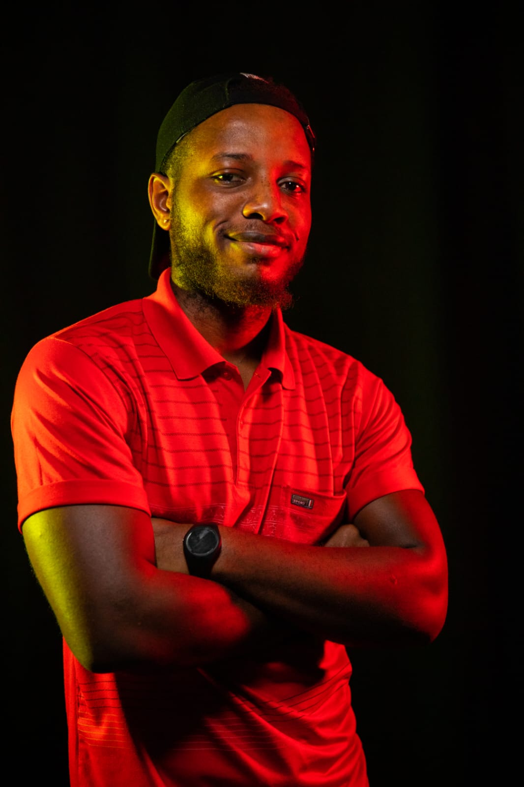 Portrait of portfolio creator – back view