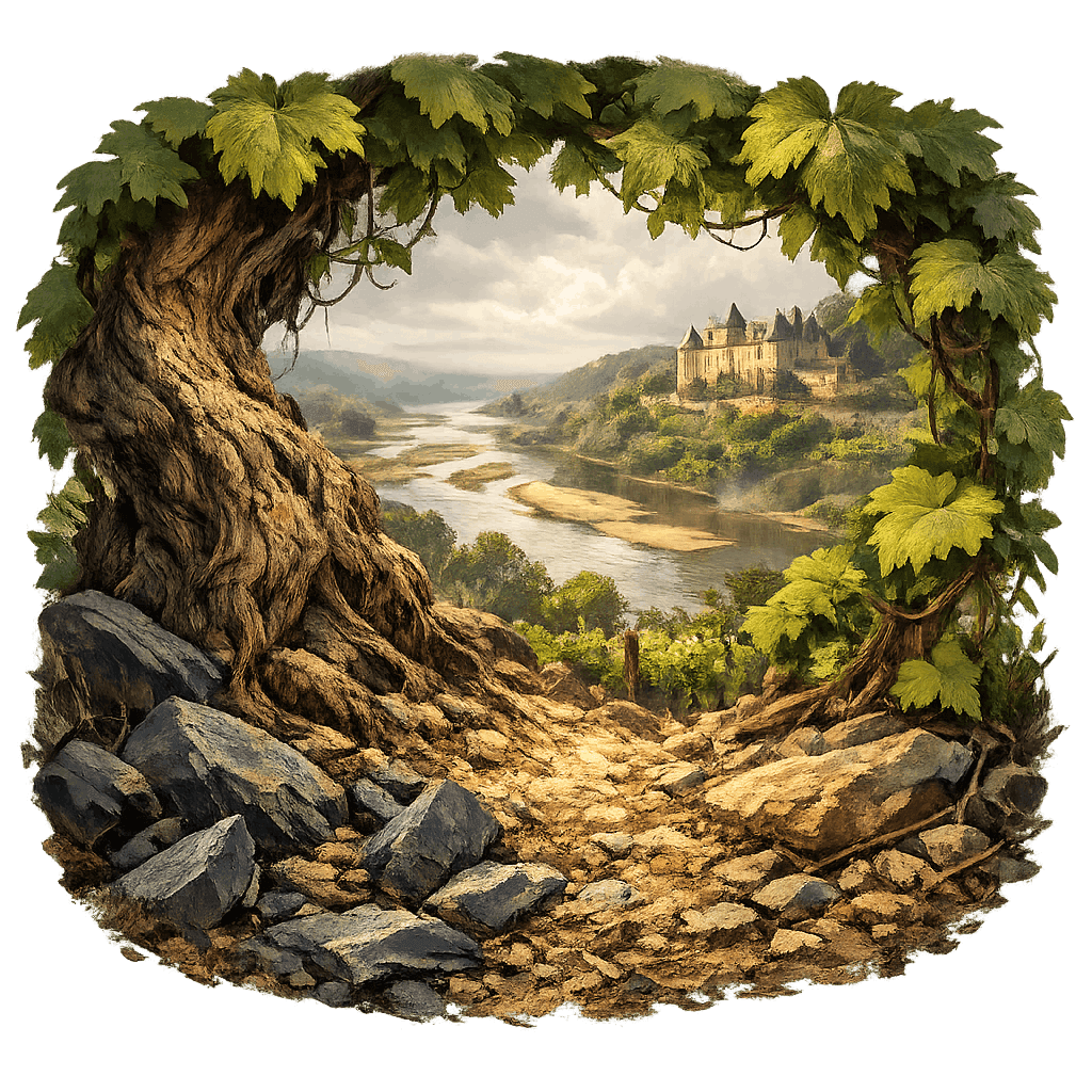 Detailed graphic of the Savennières wine region.