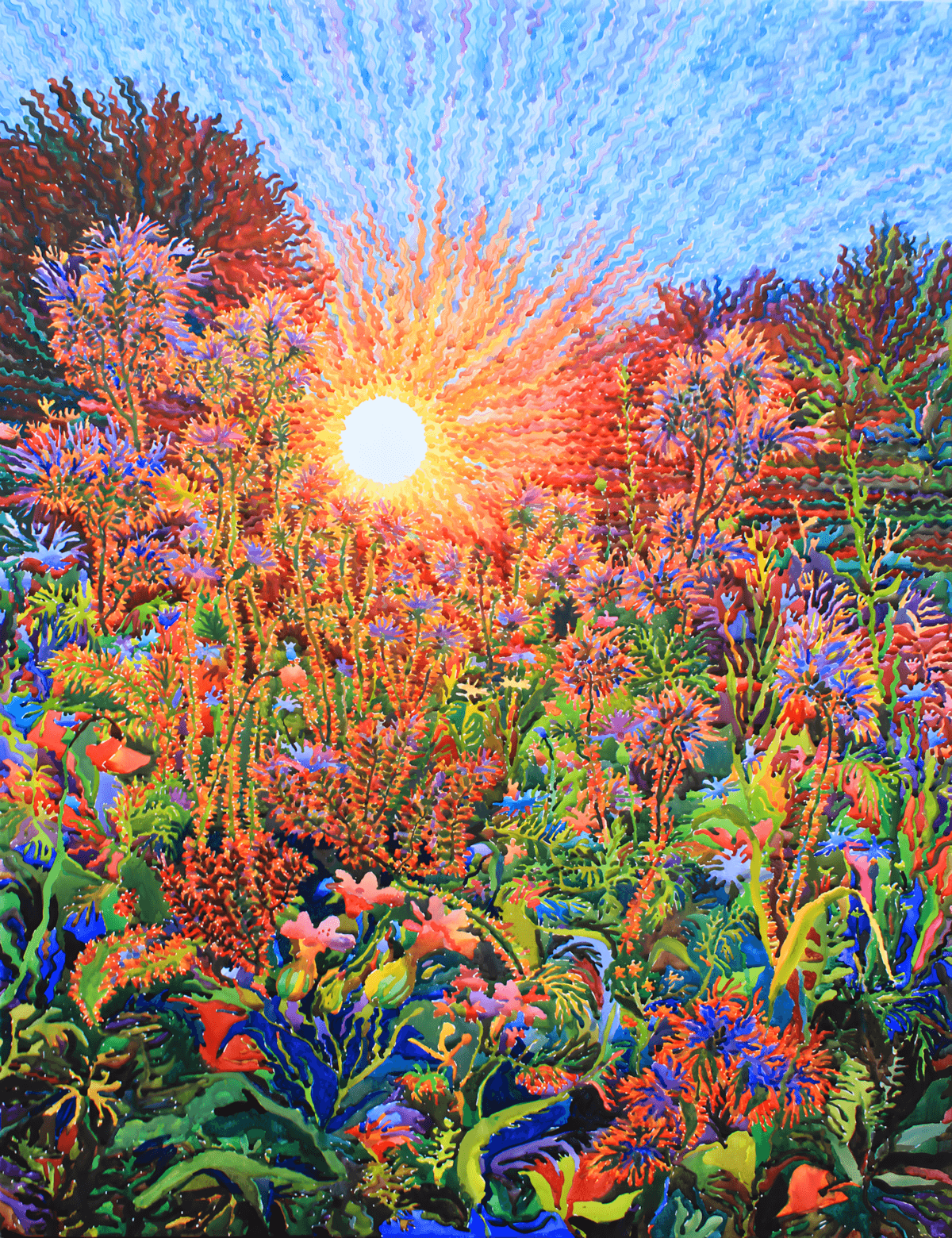 premium art poster and canvas prints, with originals available, from QART , of the artwork " In the summer garden "