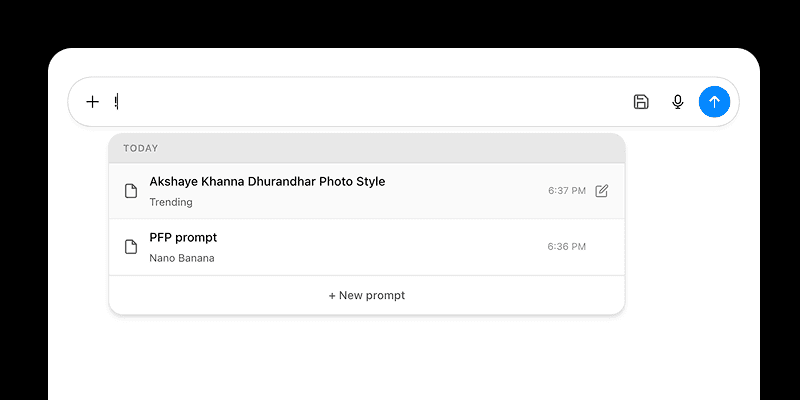 Type ! in ChatGPT. Pick your saved prompt. Use it instantly.