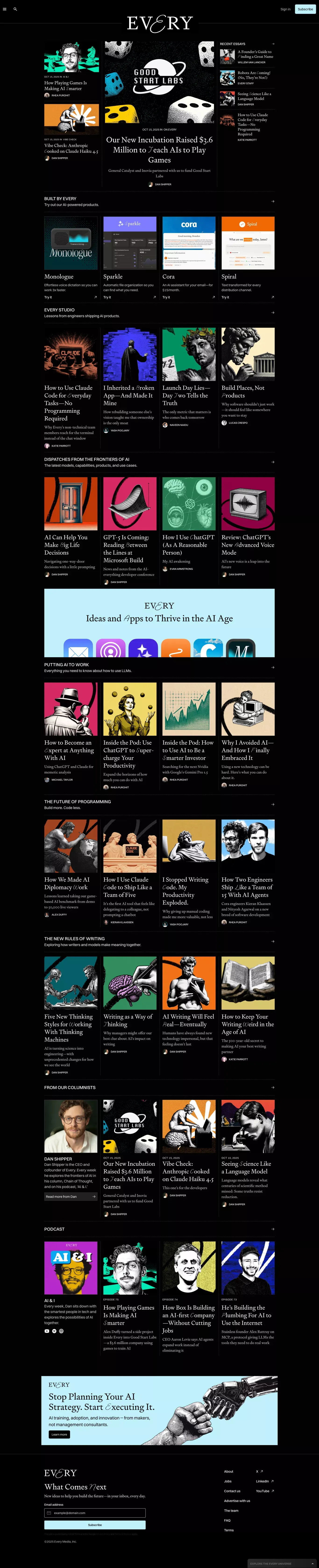 Every landing page screenshot showcasing AI and Tech design