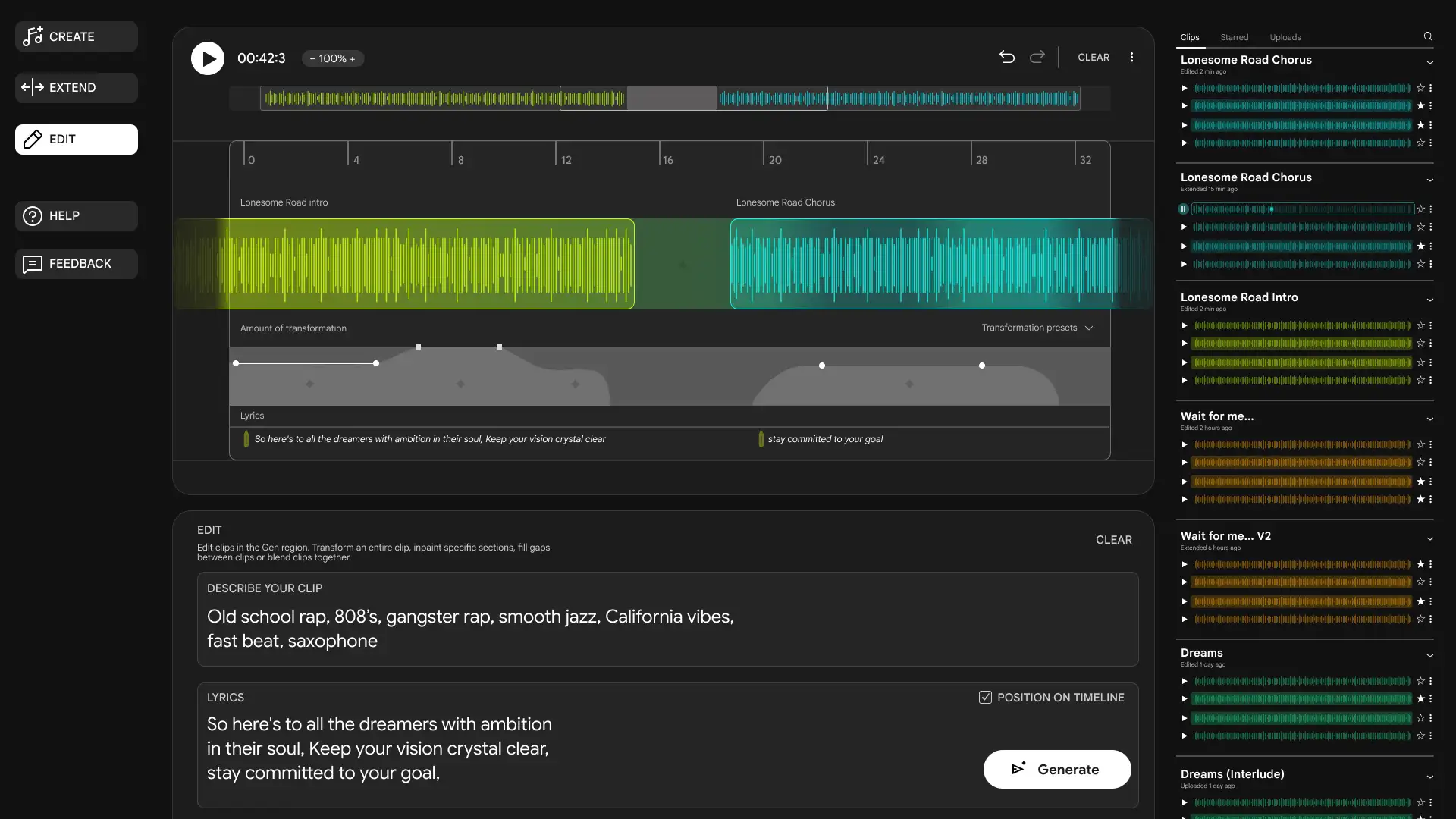 Google Lyria Product Interface