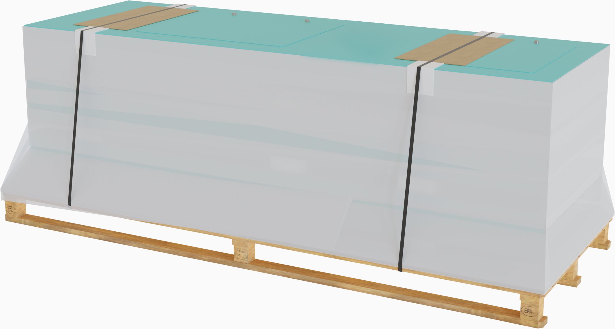 Hygipod IPS pre-plumbed panels on delivery pallet