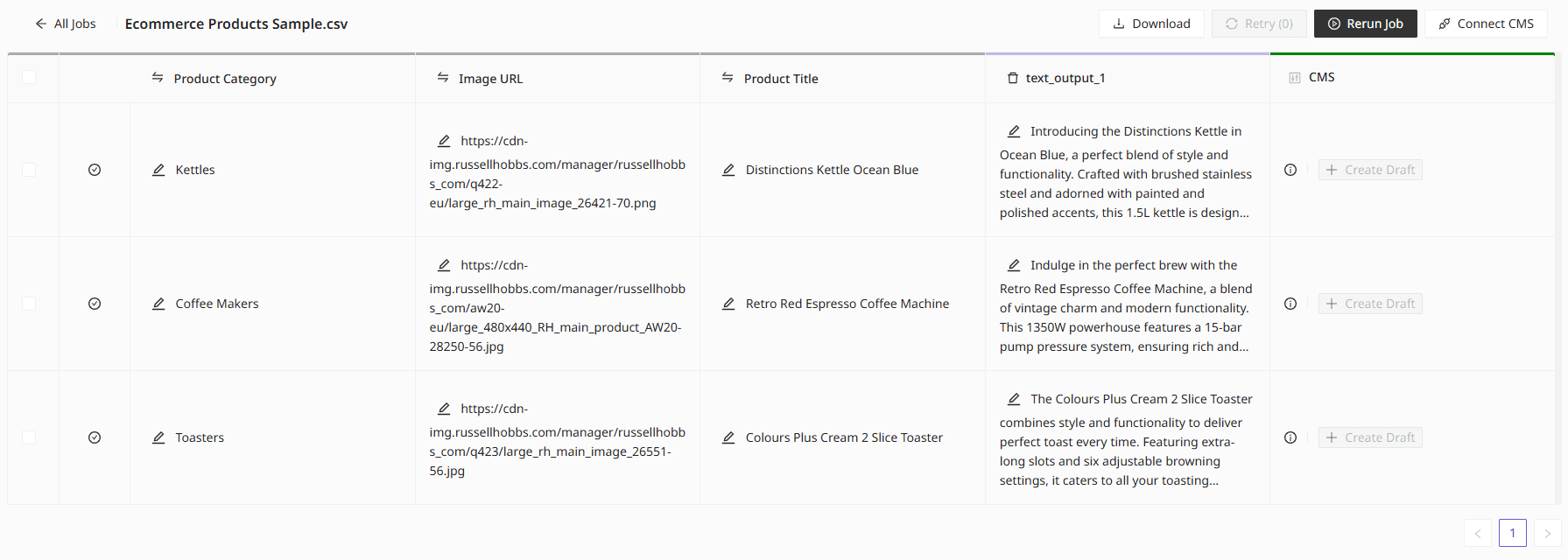 Bulk Job Setup