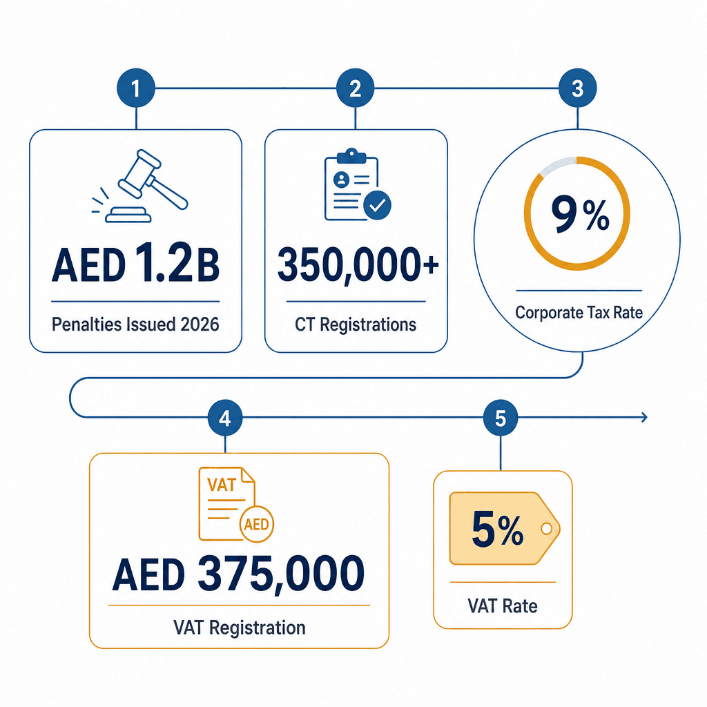 Infographic: UAE Business Tax Compliance Lifecycle - Complete Guide for Companies