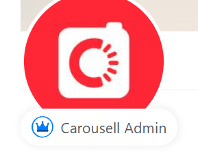 Carousell text with camera logo