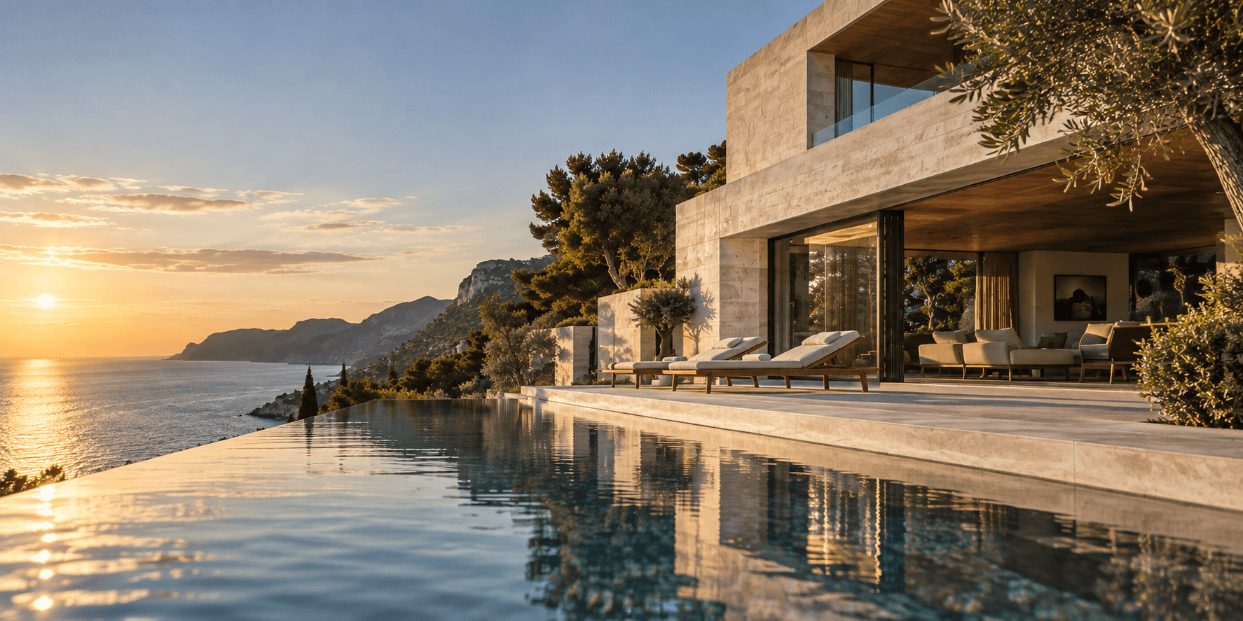 Coastal villa pool