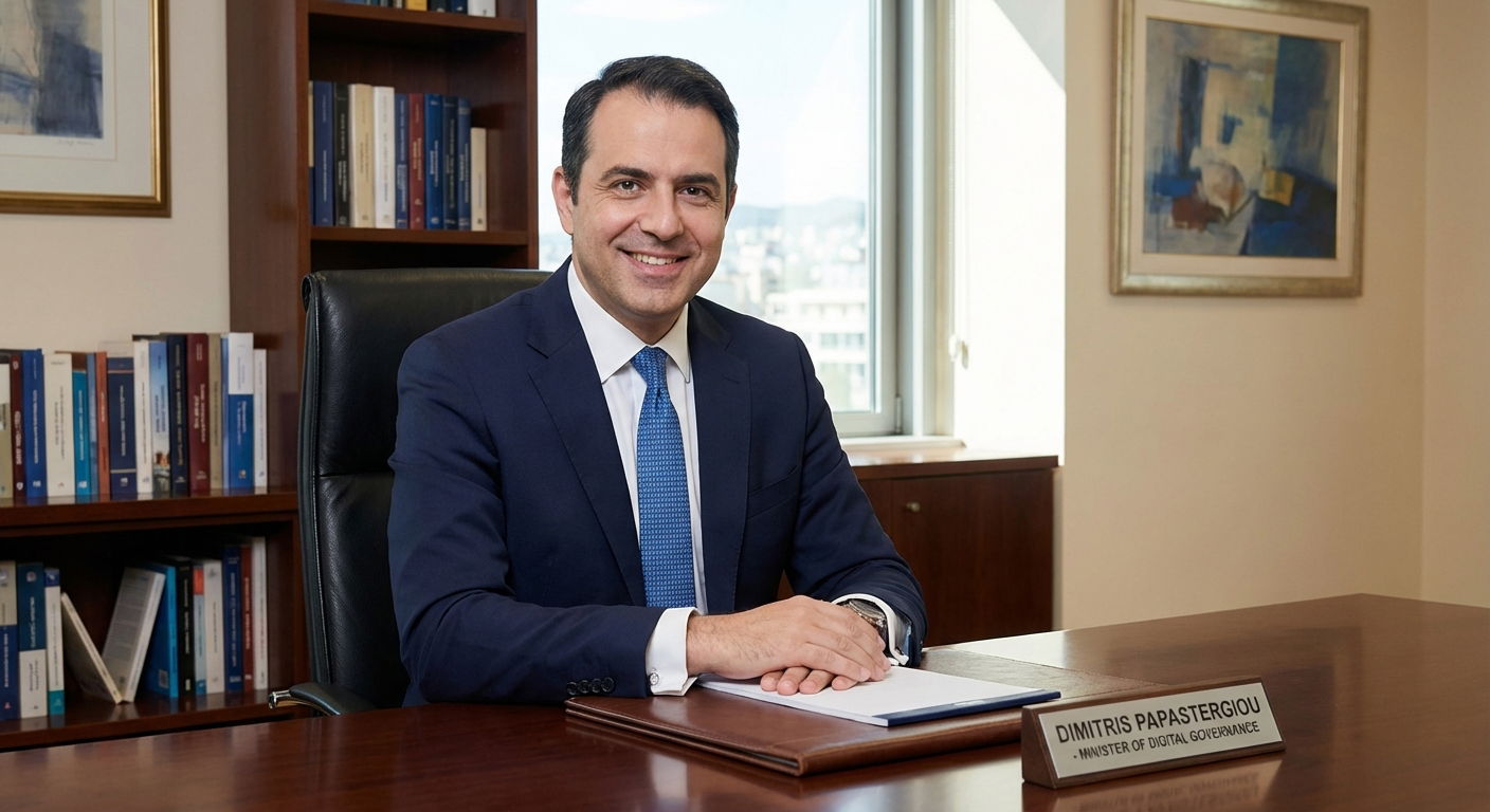 A second real photo of Minister Dimitris Papastergiou to place in the middle of the article.