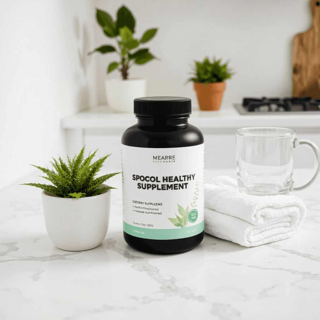 product photography of bottle of dietary supplements