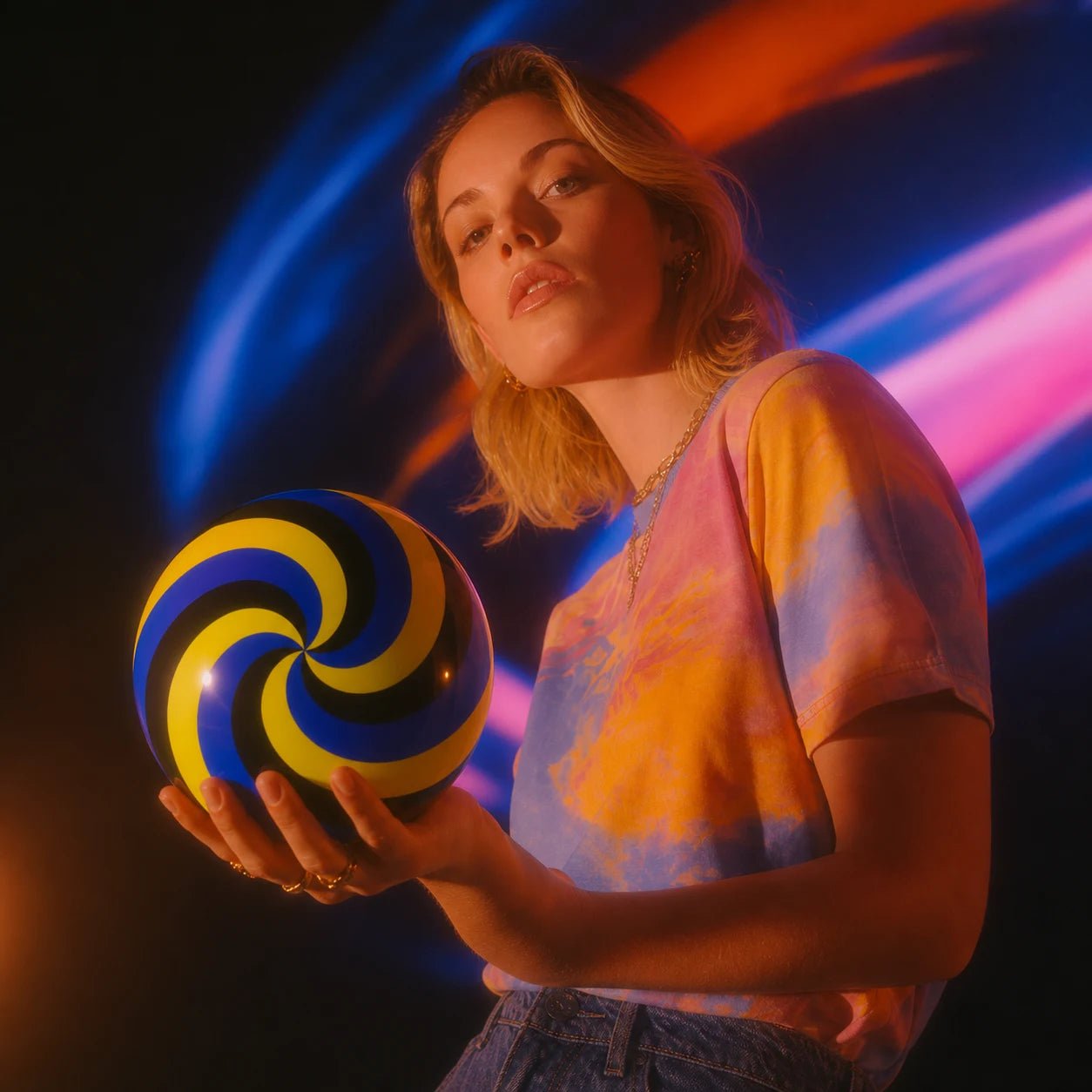 Boule Viz-A-Ball Spiral Jaune/Bleu/Noir | Bowling Stars - Bowling