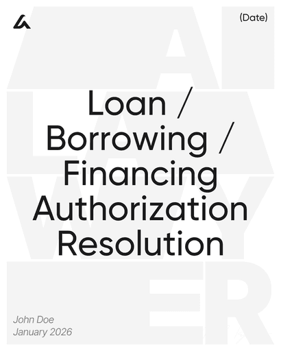 Loan / Borrowing / Financing Authorization Resolution
