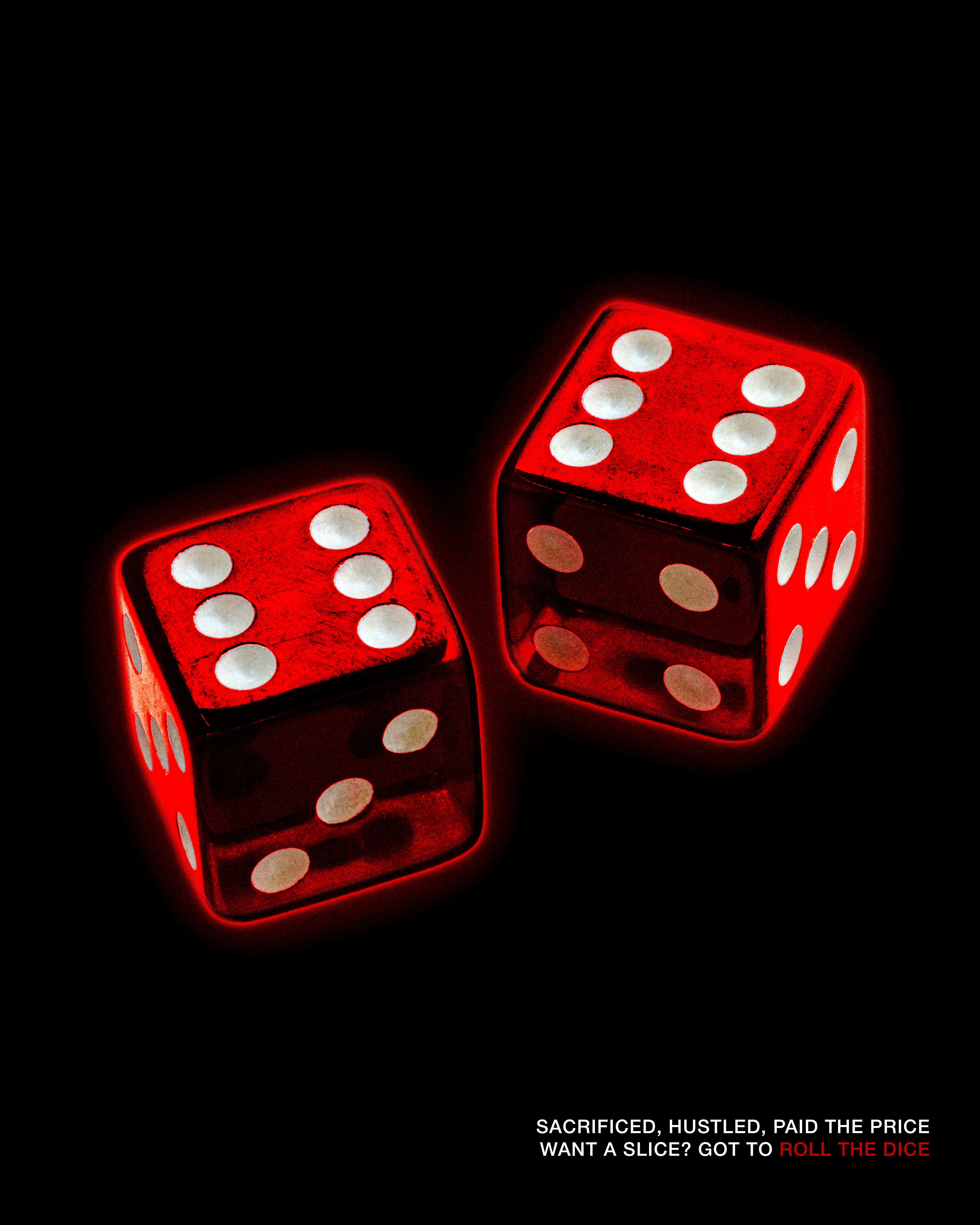 Two red dices artwork.
