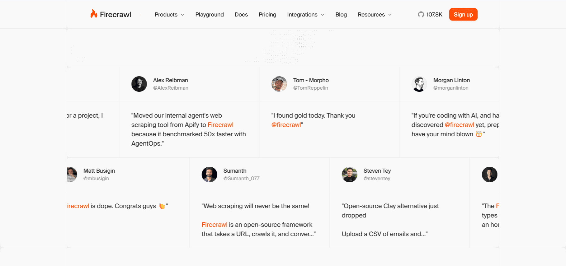 firecrawl twitter wall of love