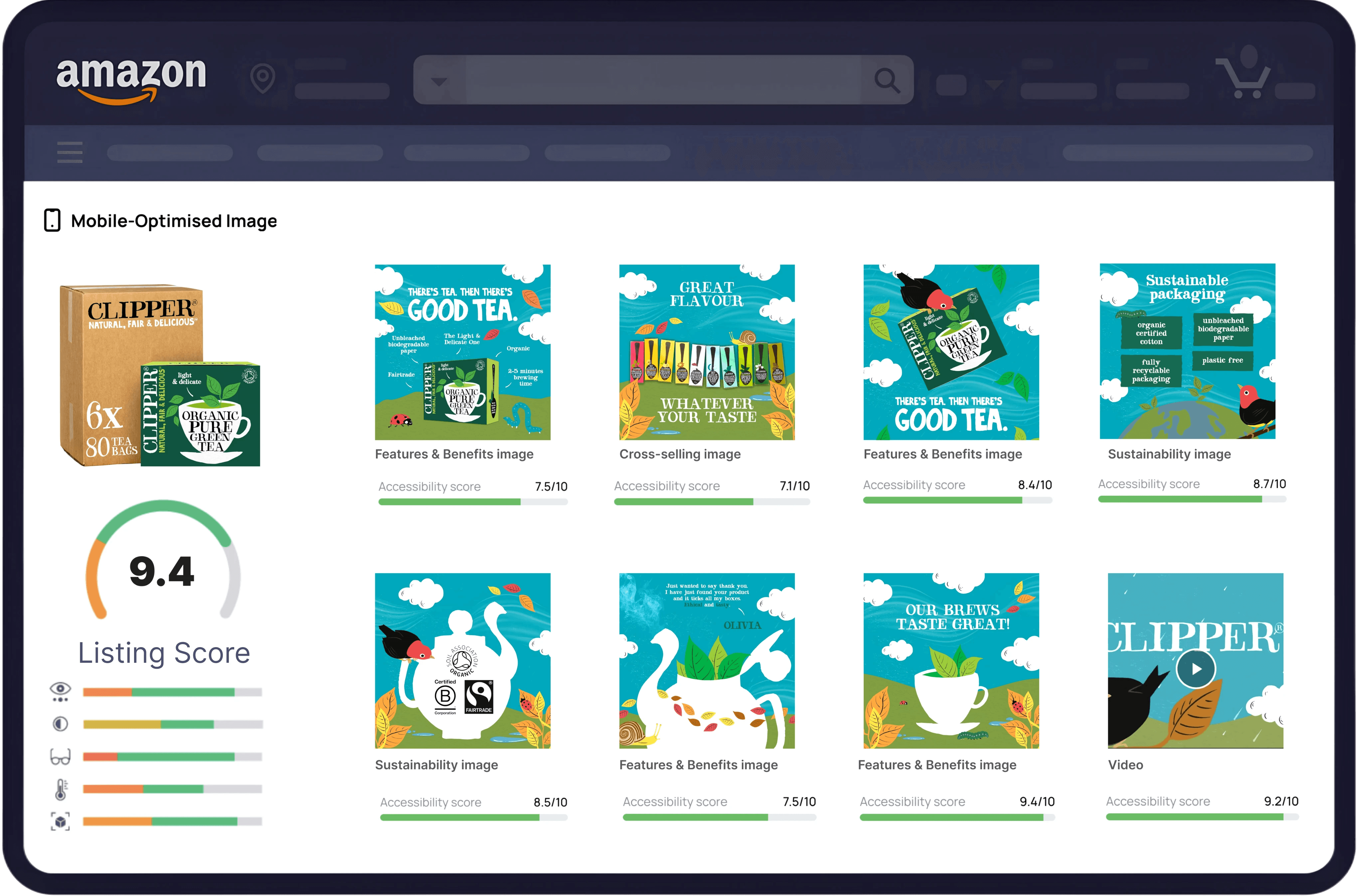 Screenshot of the main dashboard with gradients as background
