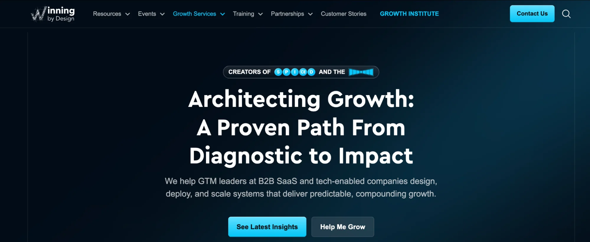 Winning by Design homepage: B2B SaaS revenue and sales methodology consultancy