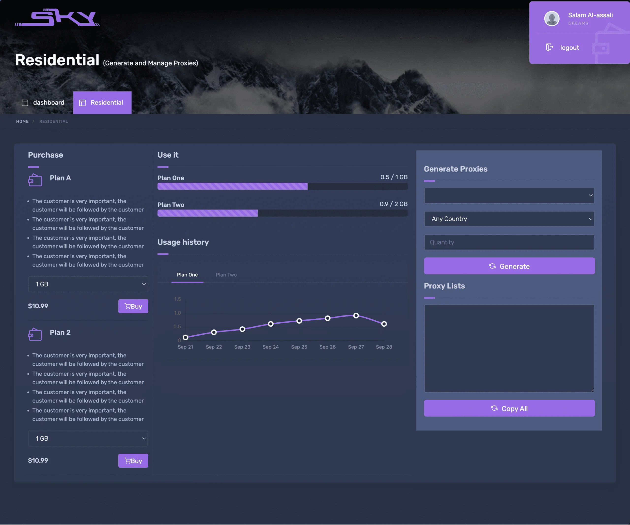 CMS-Residential page for skyservices website developed & designed by Dreams Agency Mississauga, Ontario