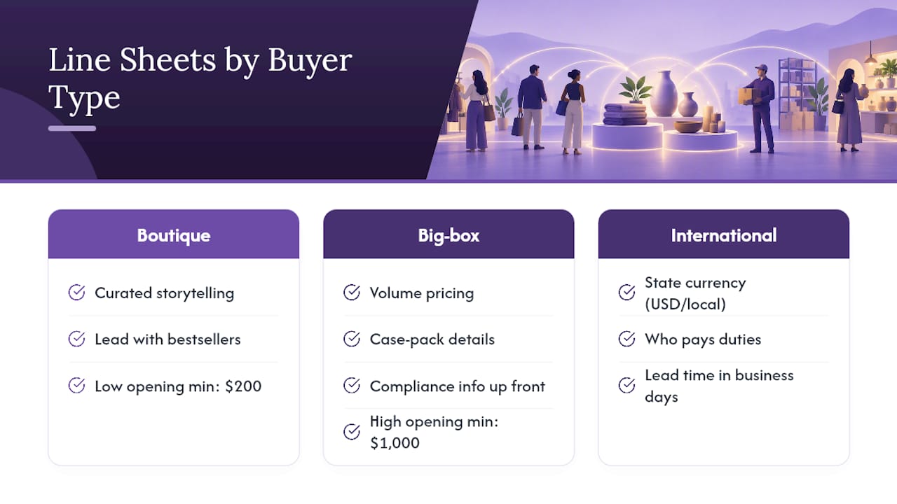 Tailoring a Line Sheet for Different Buyer Types — overview diagram