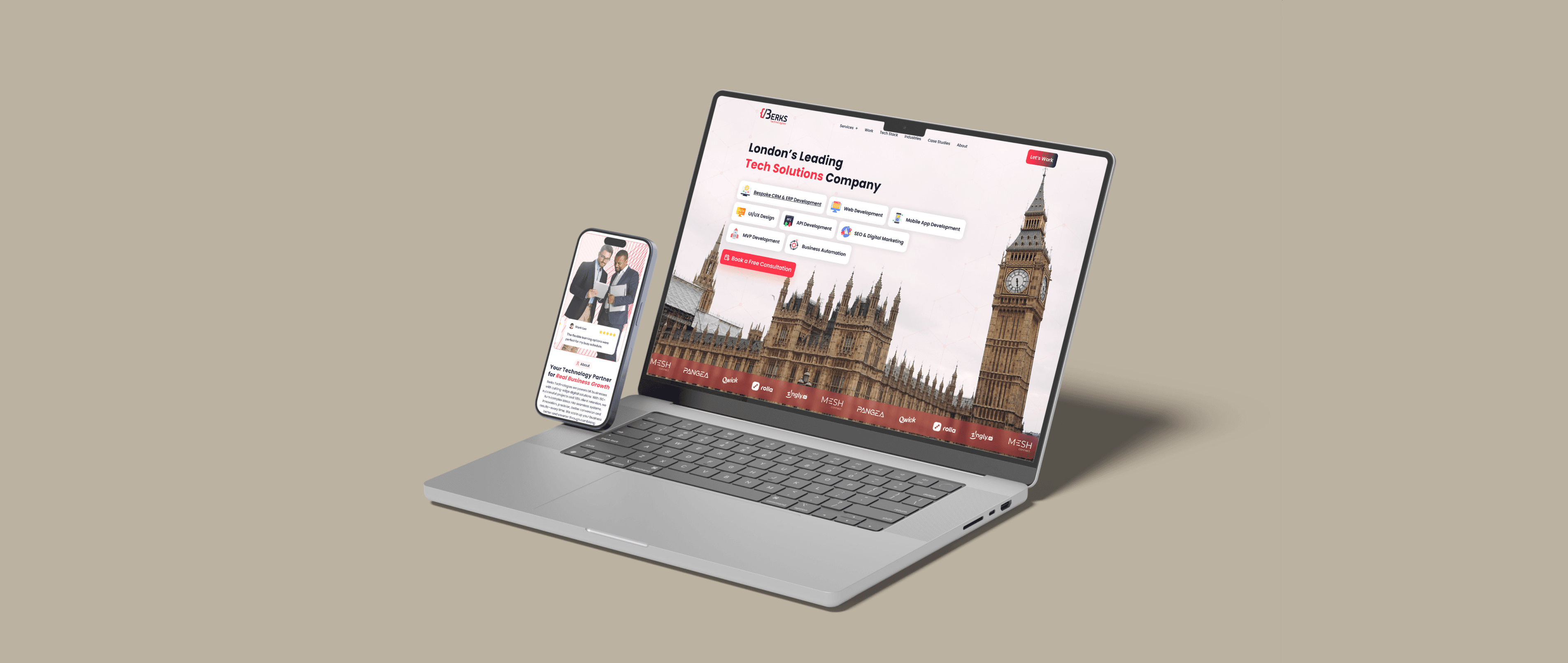 Berks Technologies – Custom CRM & ERP Platform UI Cover for Enterprise Software