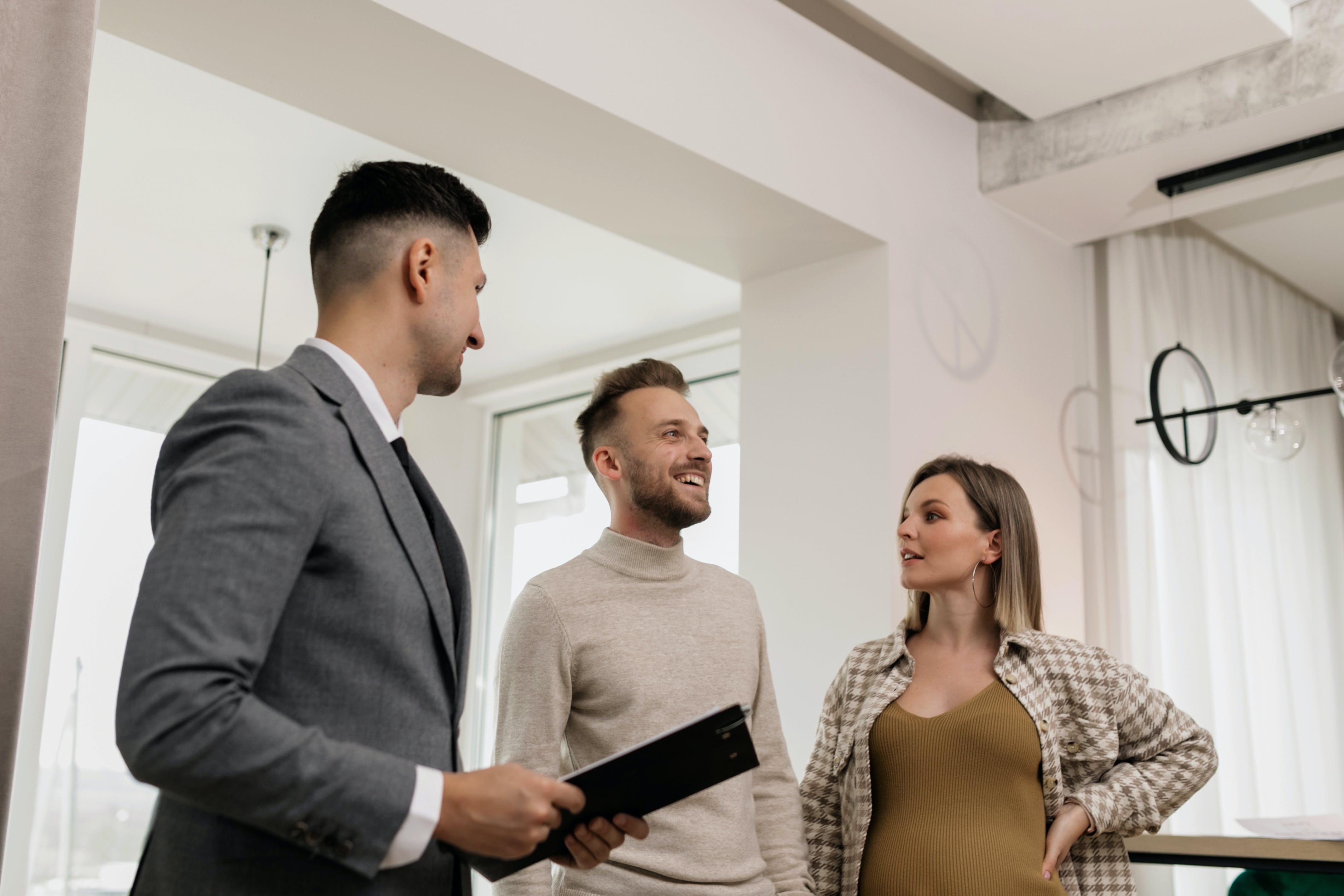 Broker discussing tips and processes to his client