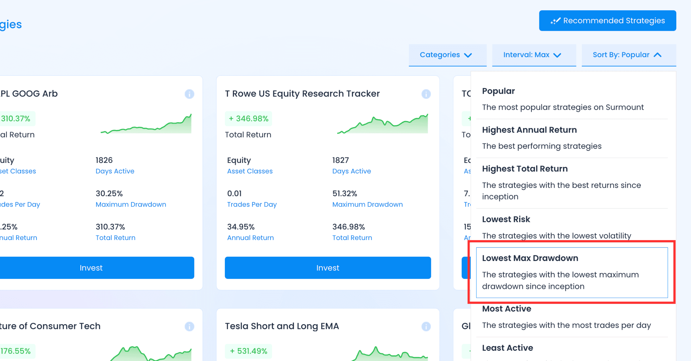 surmount automated investing drawdown