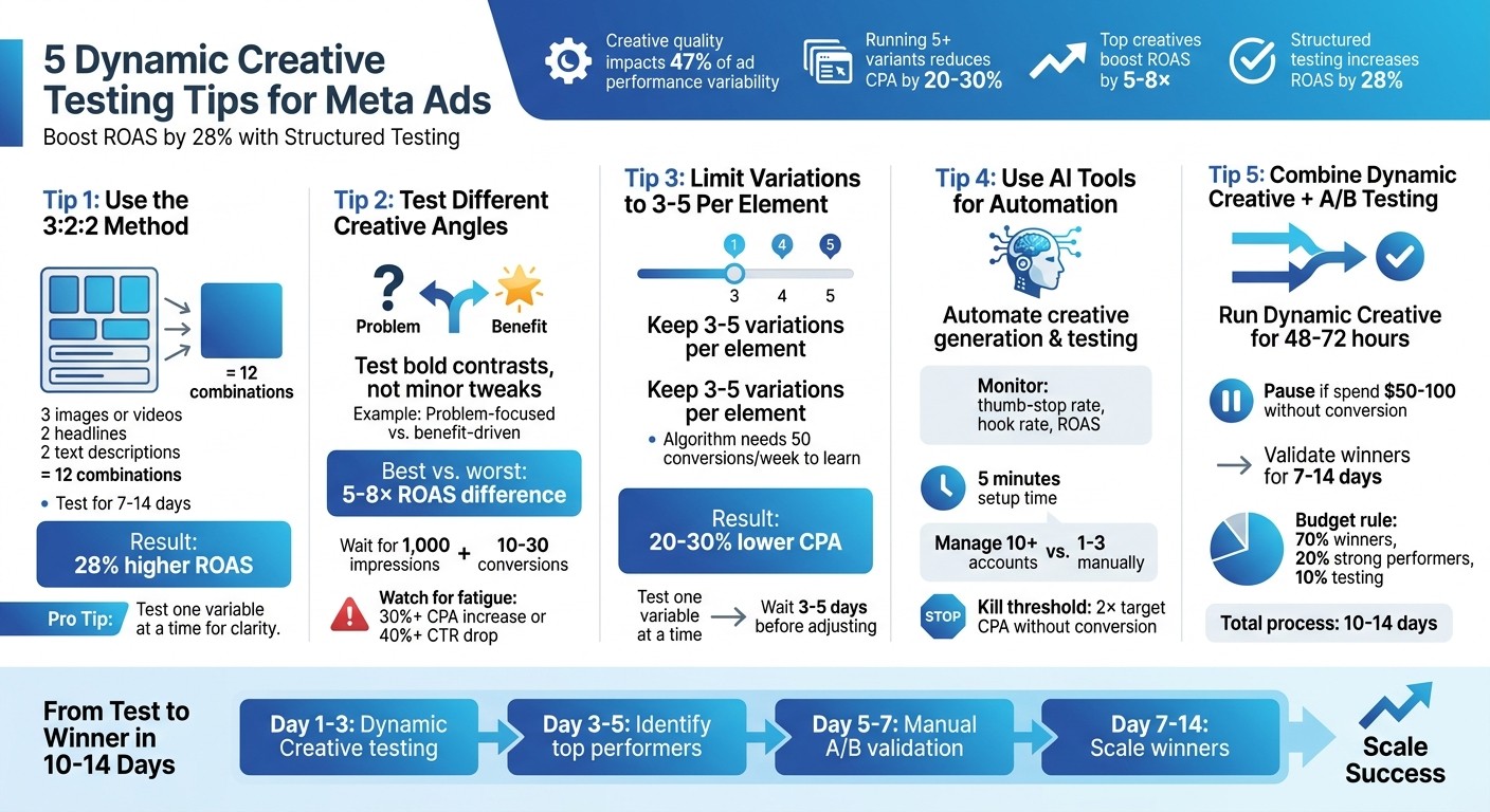 5 Dynamic Creative Testing Tips for Meta Ads Performance Optimization