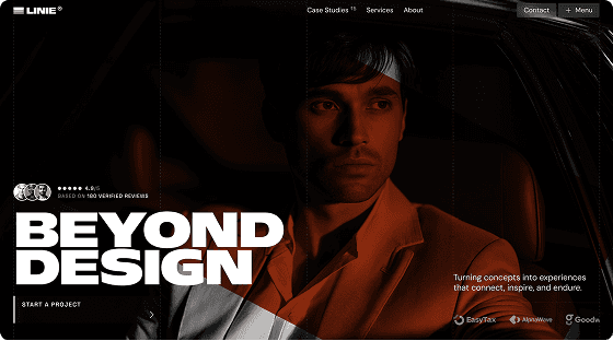 hero of the linie framer website template