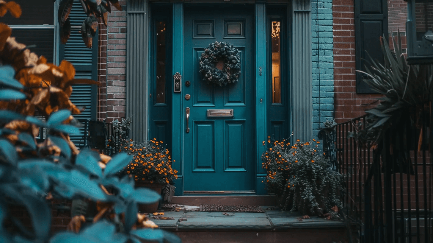 beautiful-teal-front-door