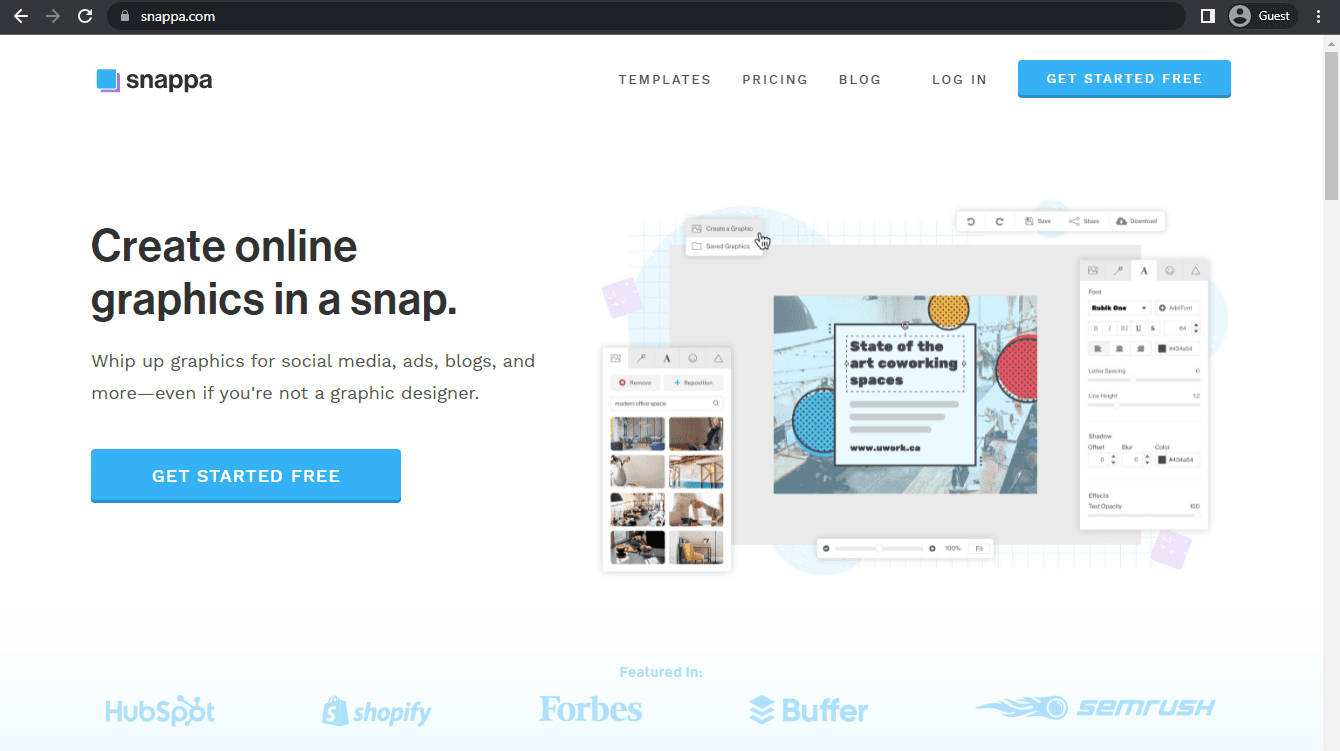 snappa landing page