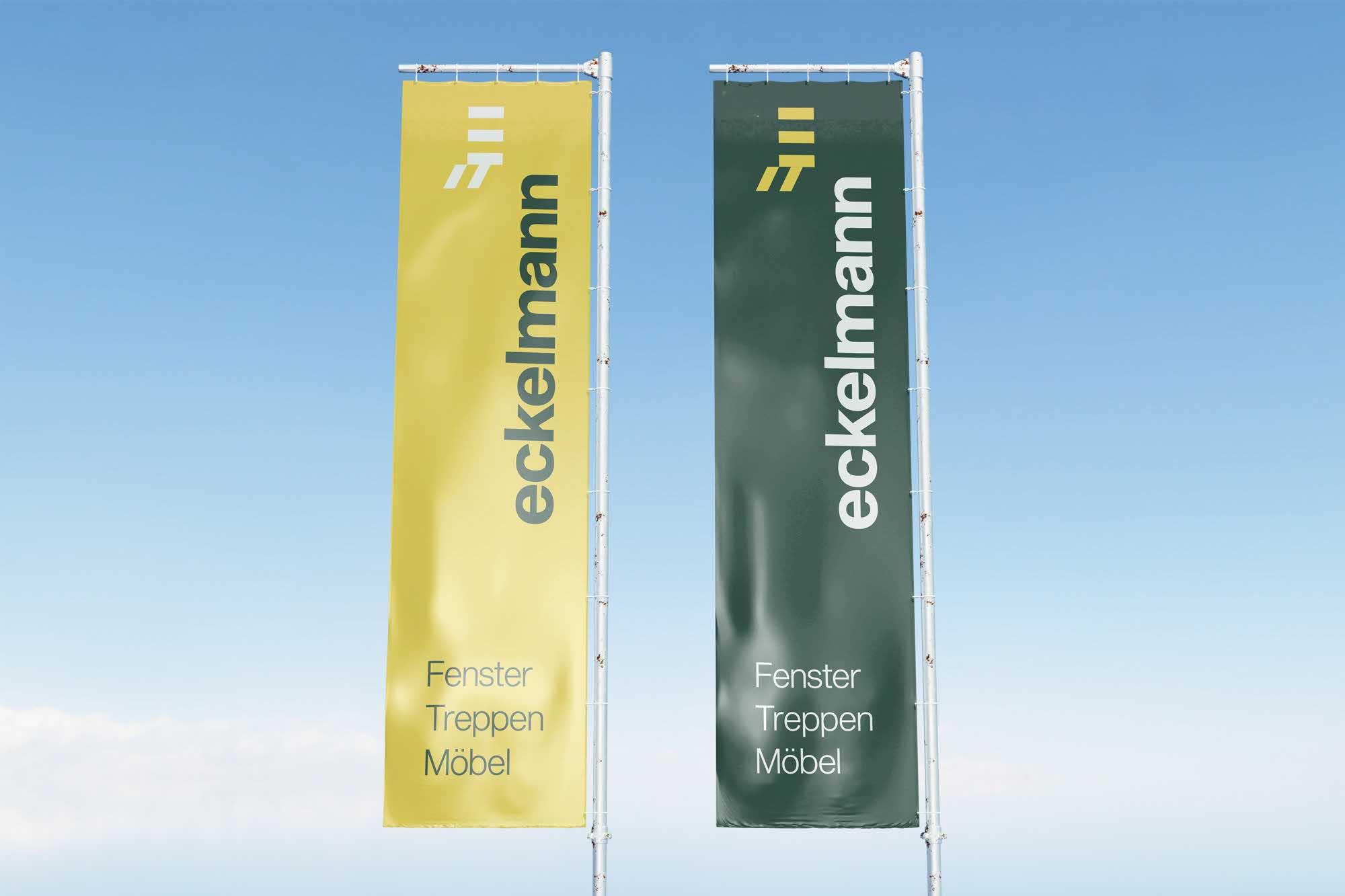 Gestaltete Fahnen im Corporate Design – robust, gut sichtbar, markenkonform