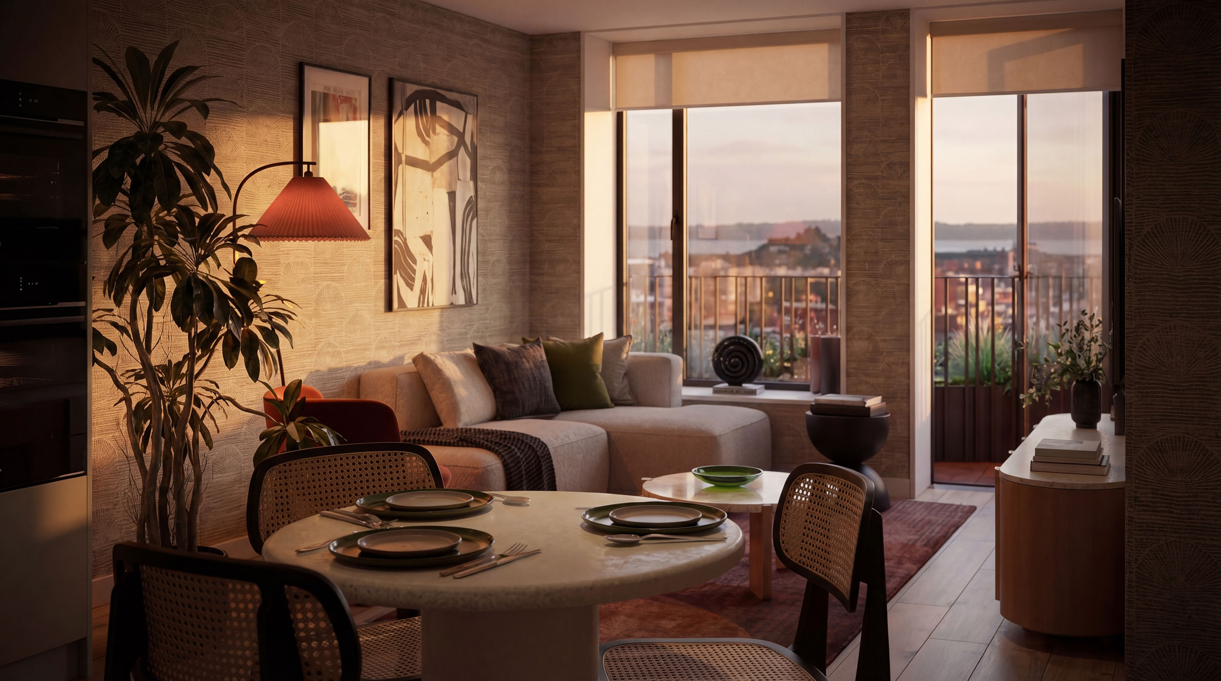 Architectural CGI of modern interior. Photorealistic render.