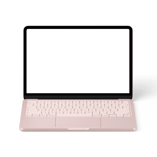 MacBook Neo mockup blush front