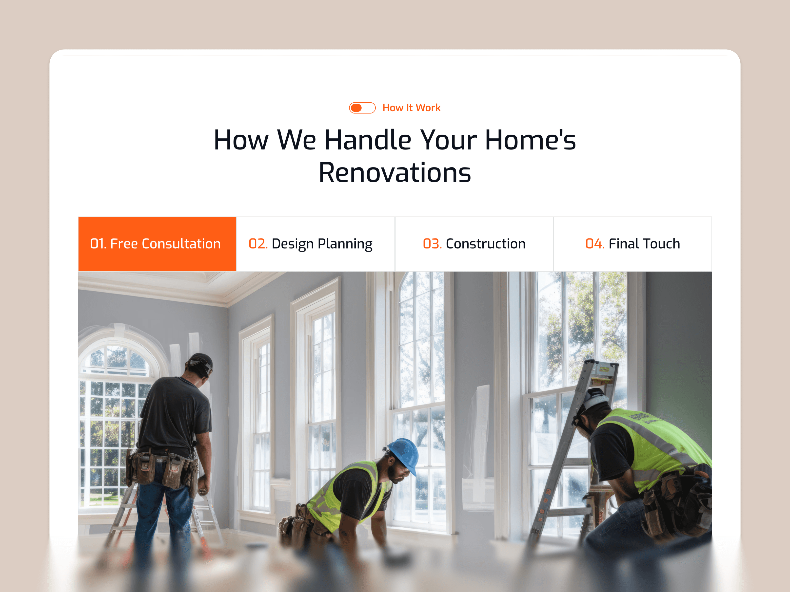 Home Renovation & Remodeling Services Framer Template