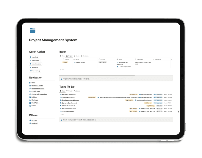 the Projects Management System Notion Template , your comprehensive solution for organizing and executing projects with precision and efficiency.