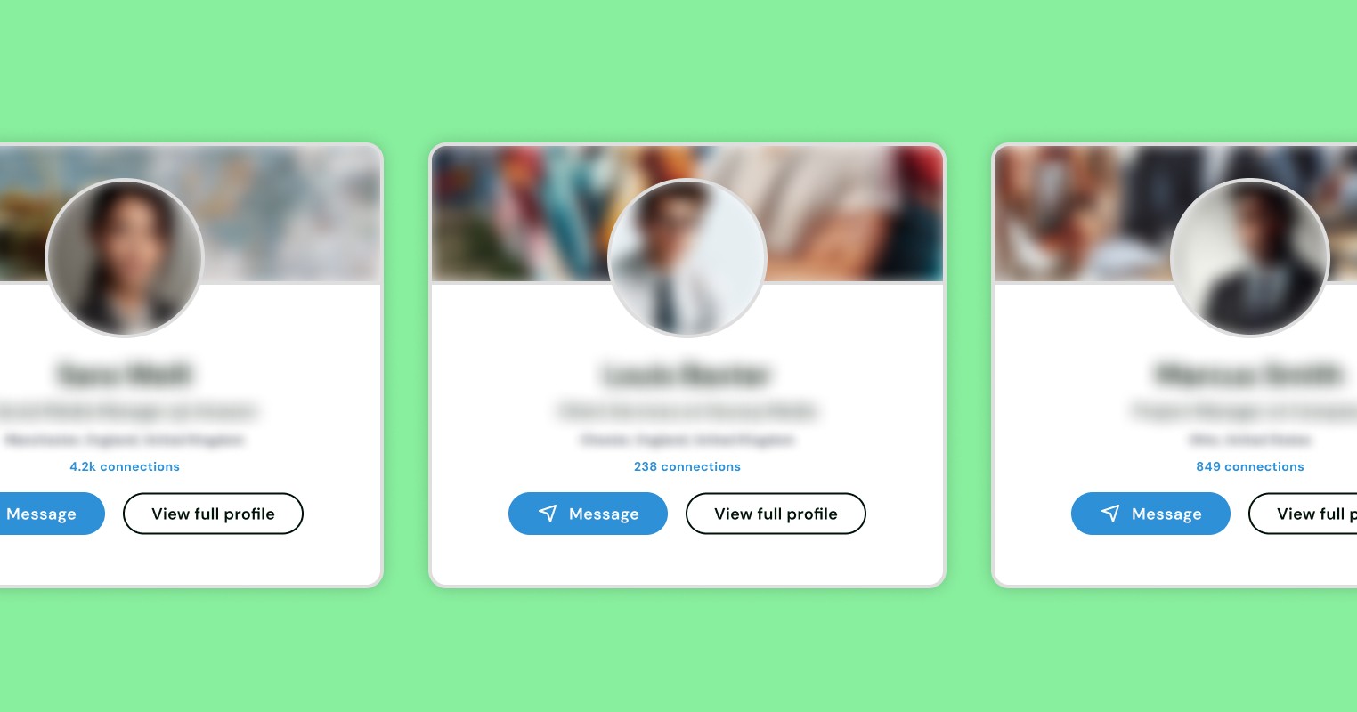 Linkedin Profiles with key details blurred out