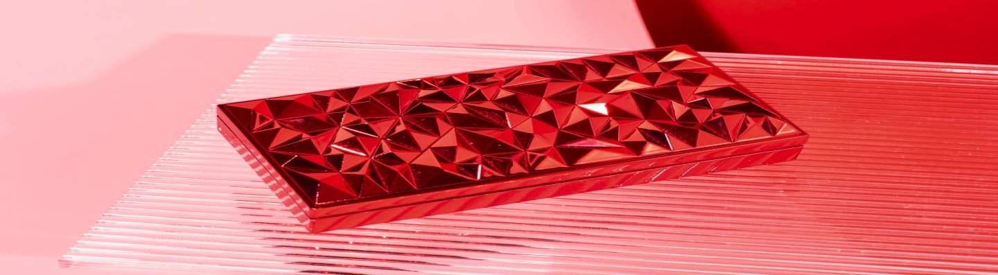 High angle shiny eye shadow palette