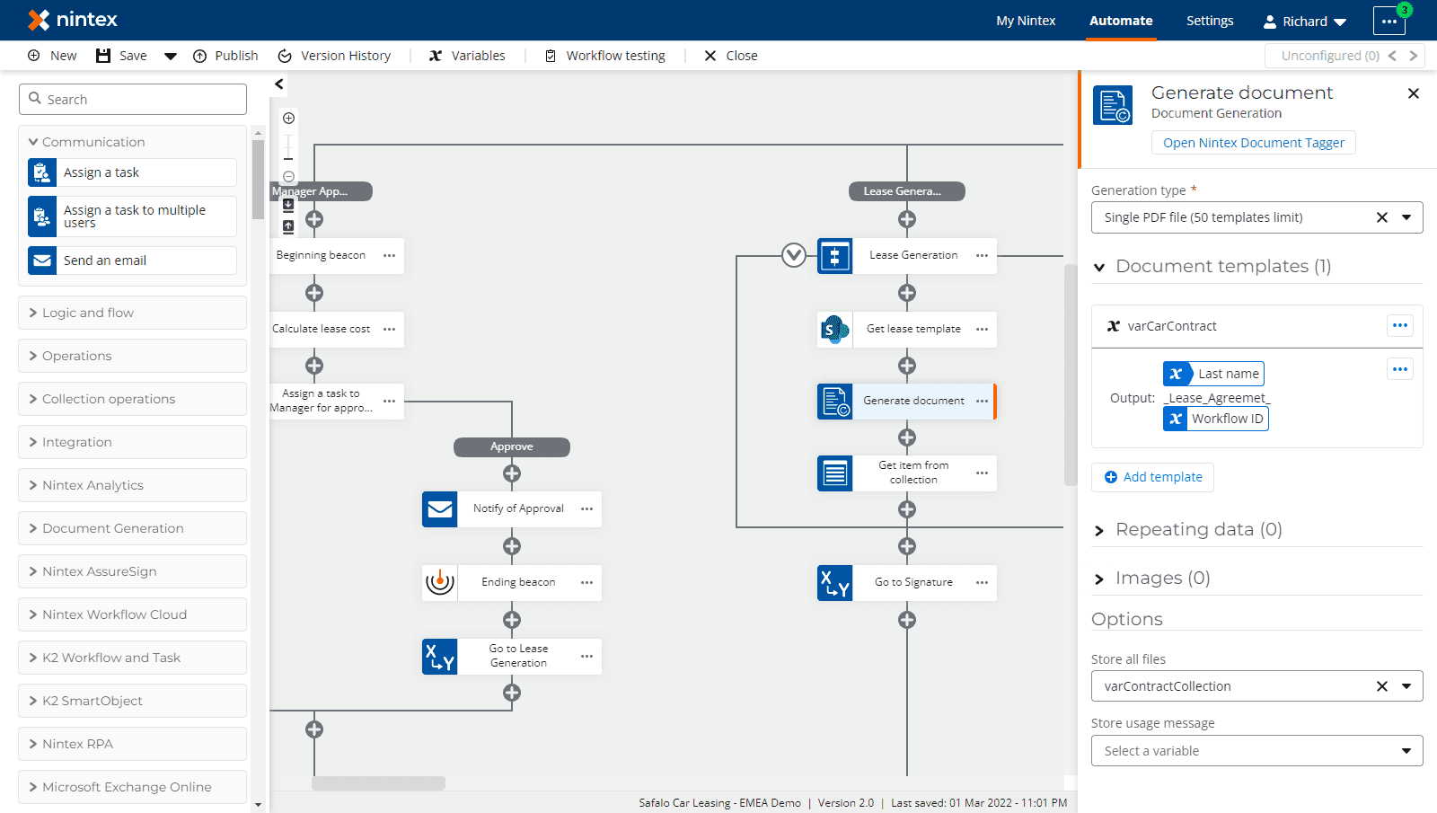 Design enterprise workflow on Nintex