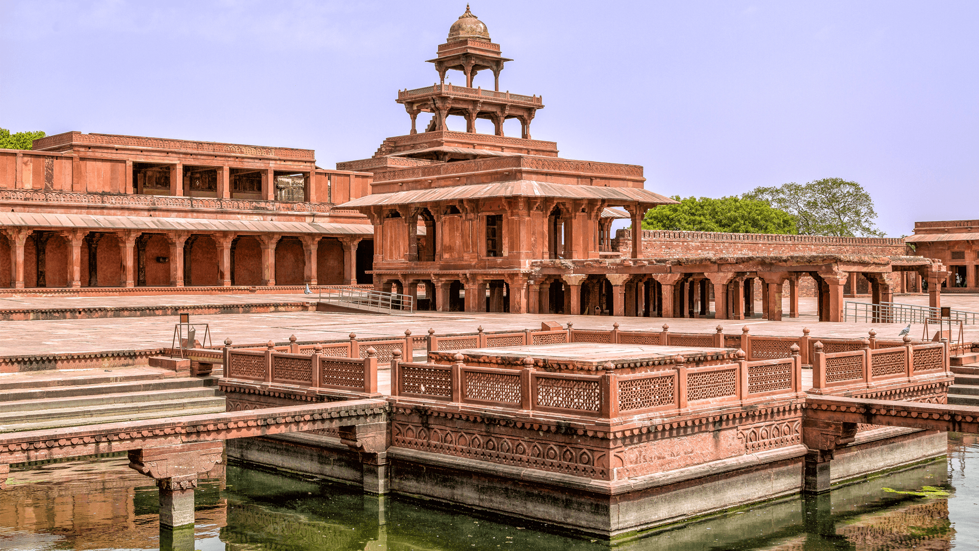 This image shows the Panch Mahal located in Fatehpur Sikri, India