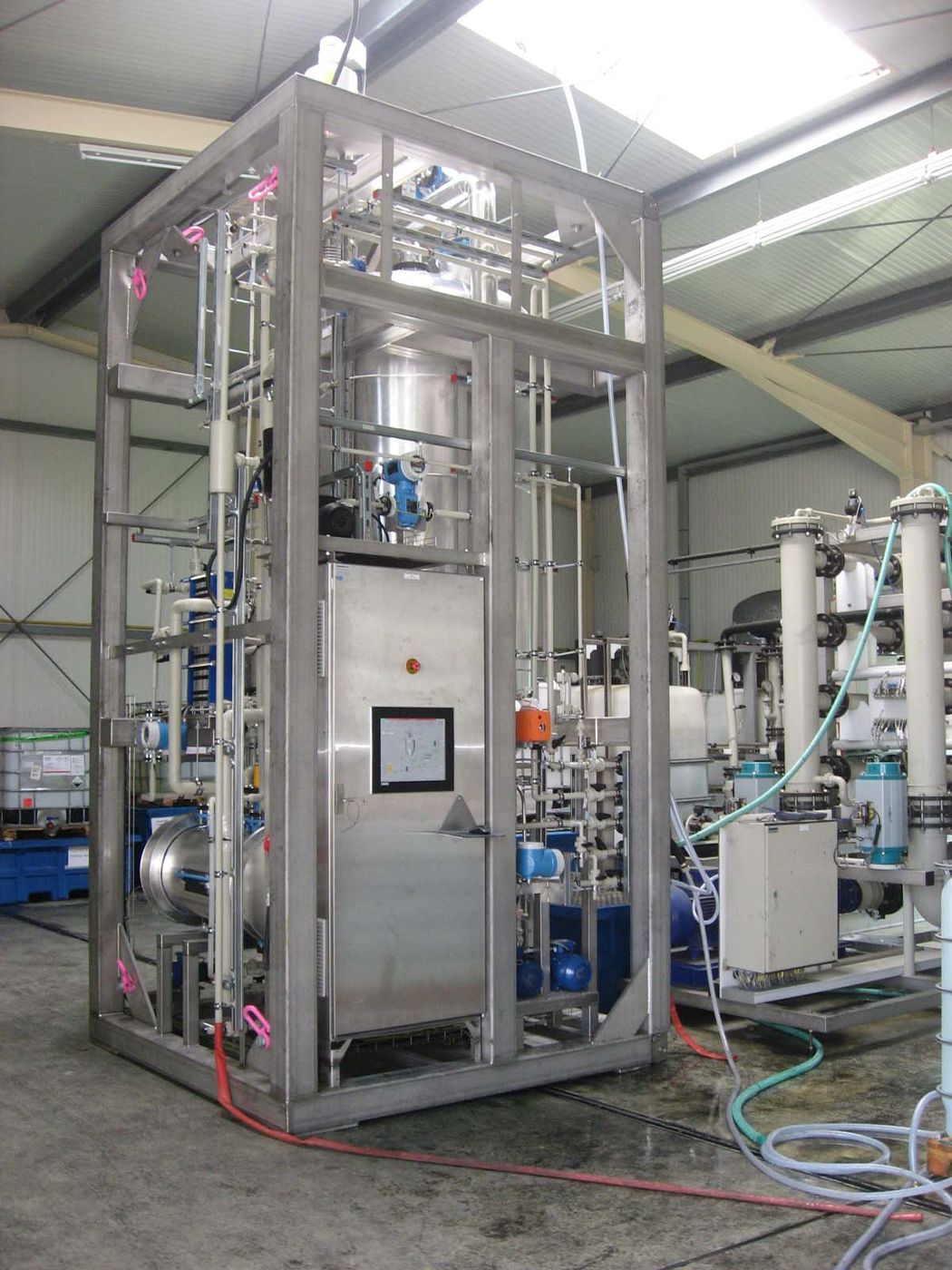 Fontaine MVR evaporation pilot plant, 7.5 m³/day