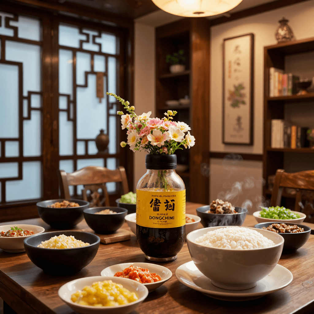 product photography of jar of dongchimi