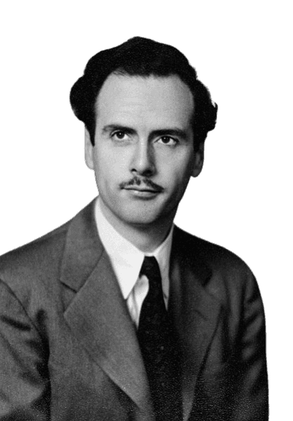 A classic black-and-white portrait of a young man with neatly combed hair and a thin mustache, wearing a suit and tie. His poised expression and formal attire give him a scholarly, refined appearance. The soft lighting and slight vignette effect around the edges focus attention on his face, adding to the timeless, intellectual quality of the image.