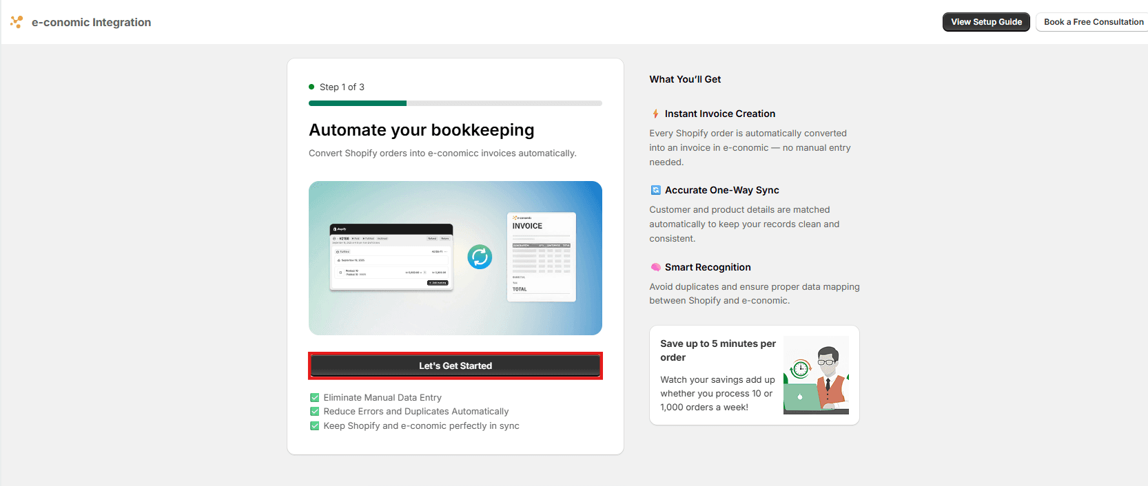 Connect Visma e-conomic account