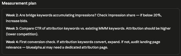 SEO Paid Search Gaps in Claude - Review quick wins and measurement plan