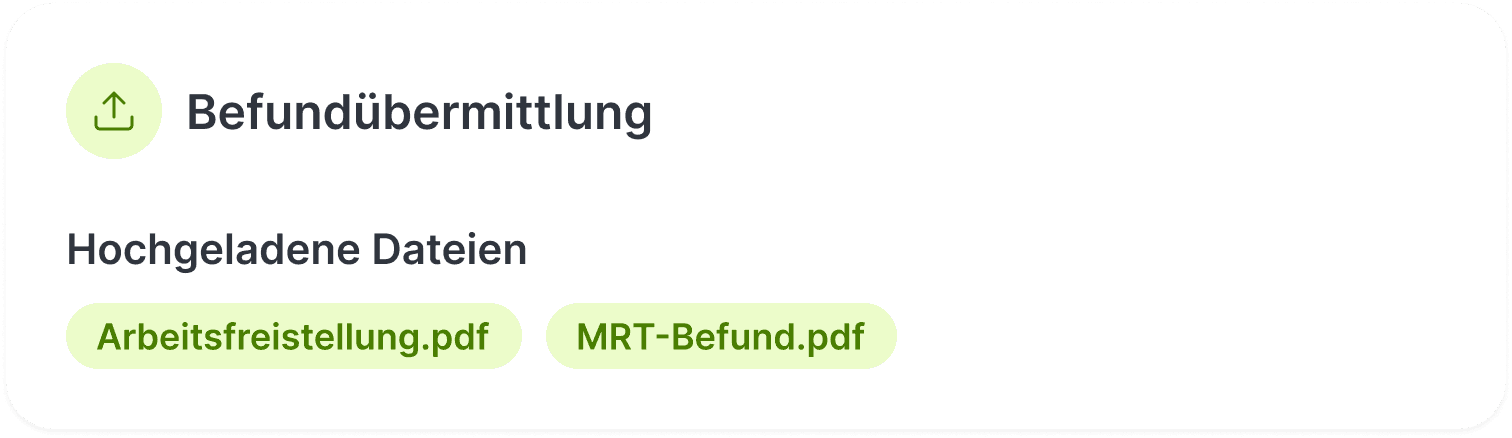 37.clinic - Befundübermittlung - Patientenseite nach senden